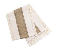 TYFGRT Runner da Tavolo Tessuto 1 Pezzo, Runner da Tavolo con Nappe, Decorazione da Tavola, Accessori per La Casa, Tovaglia Boho, Tovaglia in Cotone E Lino