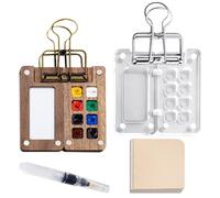 TYFGRT Set Mini Tavolozza da 2 Pezzi, 1 Tascabile per Schizzi, Tavolozza per Acquerelli Portatile, Tavolozza da Viaggio, Set Tascabile per Acquerelli