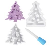 TYFGRT Stampi per Albero di Natale da 2 Pezzi, Gocciolatore da 1 Pezzo, Design Natalizio, Materiale Resistente alle Alte Temperature, Stampo per Ornamenti in Silicone, Adatto per Feste Festive.