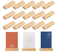 TYFYH 15 Pezzi Segnaposto Legno, Wood Card Holder, Porta Menu da Tavolo, Segnaposto Tavolo, Supporto Segnaposto Matrimonio Stabile, Supporto Numero Portafoto per Feste di Matrimonio Decorazione