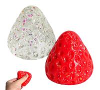 TYFYH 2 pezzi Taba Squishy, giocattolo alla fragola, giocattolo antistress, giocattolo per spremere le fragole, per bambini e adulti