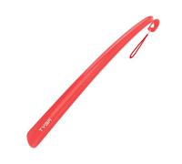 TYGA Calzascarpe con manico lungo 43 cm, calzascarpe in plastica per uomo e donna con impugnatura comoda, calzascarpe lungo, flessibile, extra lungo, per anziani, Rosso, Pack of 1