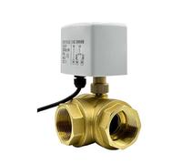TYGIYY Valvola a Sfera motorizzata in Ottone a 3 Vie, 1 pz, Tipo T/L da 2", Controllo a 3 Fili for sistemi HVAC, Coppia Elevata, 1,6 MPa, a Prova di perdite(1.5 inch T Type-ac24v)