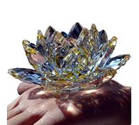 TYGJB Cristallo di Quarzo fine Fiore di Loto Pietre Naturali e minerali Feng Shui Sfera Cristalli Fiori per Souvenir di Nozze (Giallo)