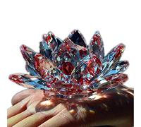 TYGJB Cristallo di Quarzo fine Fiore di Loto Pietre Naturali e minerali Feng Shui Sfera Cristalli Fiori per Souvenir di Nozze (Rosso)