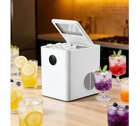 TYH Macchina per Il Ghiaccio da Banco a Forma di Pepita, con Paletta E Cestello, 2 Dimensioni di Cubetti di Ghiaccio, 9 Pezzi/6 Minuti, Compatta, Autopulente, per Bar di Casa, Piano Cucina, Camper