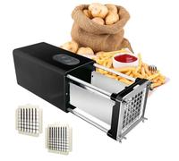 TYH Tagliapasta Elettrico, Affettatrice per Patate con Lama da 1/2 E 3/8", Tagliapatate Elettrico in Acciaio Inossidabile per Uso Commerciale, Domestico E Cetrioli, Carote, Patate Dolci, Nero