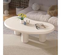 TYHAYJYK Tavolino da caffè Moderno, tavolino Basso Centrale in Legno massello con Angoli arrotondati e Curve Irregolari, con 3 Gambe, Facile da Montare, per Piccoli spazi, 120 cm