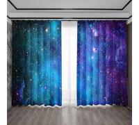 TYHKXAI 2 tende decorative per la casa, vista notturna della foresta blu scuro, motivo con vista notturna della città, sfondo moderno stampato WxH/2x70x160cm