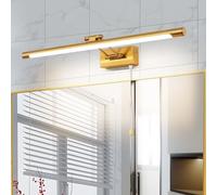 TYhogar LED Applique Parete Lampada 60cm 12W Illuminazione Specchio da Bagno IP44 3000K Ottone Braccio dritto Regolabile Portalampada Luce Dell'immagine Luci Lettura Comodino Con Tirare l'interruttore