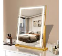 TYhogar Specchio cosmetico con illuminazione 3 Temperature Colore 52x61cm | Specchio Trucco con Luci Luminosità Regolabile Touch Memoria 14 W Specchio Tavolo Rotazione 360° Specchio di Vanità Plug-in