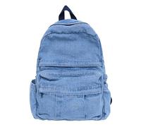 TYHOTULY Zaino in denim per donne uomini Y2K estetico Daypack classico retrò jeans zaini casual leggero zaino per laptop, Azzurro chiaro