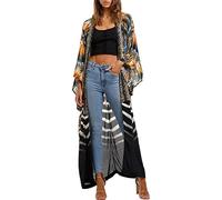 Tyidalin Kimono Cardigan Donna Estivo Maxi Lungo Copricostumi Spiaggia Elegante Tunica Copribikini Parei Leggero Boho, Colore 11