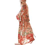 Tyidalin Kimono Cardigan Spiaggia Donna Estivo Parei Leggero Lungo Copricostumi Mare Sexy Tunica Copribikini Floreale, Colore 17