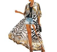 Tyidalin Kimono Cardigan Spiaggia Donna Estivo Parei Leggero Lungo Copricostumi Mare Sexy Tunica Copribikini Floreale, Colore 7