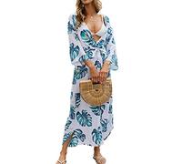 Tyidalin Maxi Lungo Cardigan Donna Estivo Copricostumi Floreale Parei Abito Spiaggia Elegante Tunica Copribikini (Colore 5)