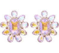 TYIM7 3 * 2.6cm Alloy Flower Simple Glass Earrings For Women .at7