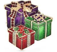TYIM7 4.7 * .7cm Enamel Box Brooches For Women Christmas Brooch Pins .AT7