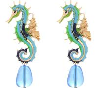 TYIM7 6.8 * 2.2cm Enamel Seahorse Pendant Marine Animal Earring .at7
