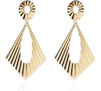 TYIM7 9.5 * 5cm Alloy Hollow Slanted Four Sided Long Earrings .at7