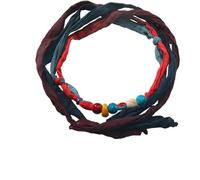 TYIM7 Bohemian Handmade Woven Fabric Bead Multi Layer Ethnic Style Necklace .AT7