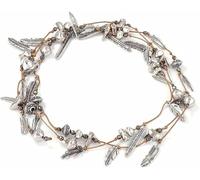 TYIM7 Vintage Multi-Layer Woven Rope Style Alloy Leaf Feather Pendant Necklace For Women .AT7