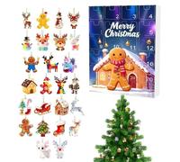 Tyinerc Christmas mann Ornament conto alla rovescia | 2D 24 giorni giocattolo da collezione | calendario con ciondolo - per bambini adolescenti adulti aula ufficio scrivania