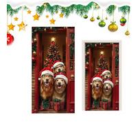 Tyinerc Coperture per Decorazioni Natalizie da Porta | Per Lo Sfondo Delle Feste 2D | Copertura Per Stendardo Festivo Di Natale Per Porta - Adatto Per Interno Ed Esterno Casa Cucina Festa E Portico