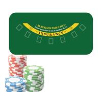 Tyinerc Copritavolo da gioco, copritavolo da poker, tappeto da poker Texas Holdem, 120 x 60 cm, copertine di carte antiscivolo, per feste, raccolte di fondi