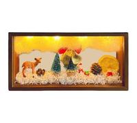 Tyinerc Decorazione luminosa per tavolo di Natale, scene di lanterne illuminate di Natale, decorazione natalizia per scena invernale, decorazione per cornice fotografica di luce luminosa, flessibile