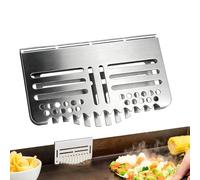 Tyinerc Griglia per porta a grasso per barbecue, fissaggio a secco e anti residui alimentari, porta a grasso in acciaio inossidabile per Plancha, per giardino, terrazzo, spiaggia pic-nic, sera