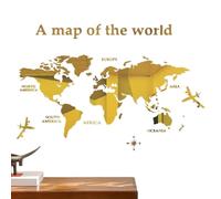 Tyinerc Mappe del Mondo per la decorazione della parete, mappa del mondo, arte della parete acrilica fatta a mano mappa di viaggio del mondo, carte di attività educative mappa del mondo adesivo per