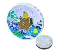 Tyinerc Moneta Per Collezionisti, Moneta Ricordo Capibara con Scatola Acrilica Protettiva, Souvenir Metallico da Collezione con Custodia Acrilica Protettiva per Collezionisti Decorazione Casa Famiglia