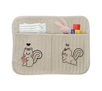 Tyinerc Organizer Per Lettino,Borsa Portaoggetti In Cotone Per | Sacca Appendibile per Comodino con Tasche per Pannolini Biberon Giochi Ciucci Salviette