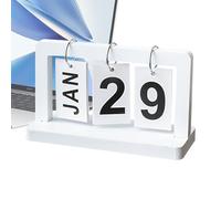 Tyinerc Scrivania con calendario eterno, datario sulla scrivania, perpetuo desktop in legno, grande calendario giornaliero, pieghevole, per matrimoni e scrivania