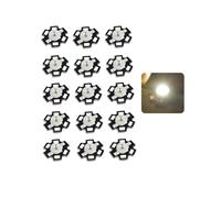 TYKGSQIP Diodi LED ad alta potenza 1w 3w 5w con base dissipatore-Kit modulo PCB a stella da 20mm per sostituzione della torcia frontale con faro (pacchetto da 15)(1W/Luce bianca 6500K)