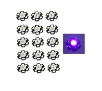 TYKGSQIP Diodi LED ad alta potenza 1w 3w 5w con base dissipatore-Kit modulo PCB Star da 20mm per sostituzione della torcia frontale con faro (pacchetto da 15)(3W/Viola)