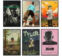 Tyler The Creator Set di 6 poster con copertina di album Chromakopia Rapper Poster musicali su tela per camera da letto, decorazione artistica da parete poster e stampe, 20 x 30 cm, stile 2