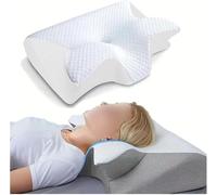 tylxayoxa Cuscino Ortopedico For Il Collo Con Terapia In Memory Foam For Chi Dorme Su Un Fianco, Sulla Schiena E Pancia, Previene(White)
