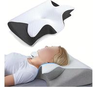 tylxayoxa Cuscino Ortopedico For Il Collo Con Terapia In Memory Foam For Chi Dorme Su Un Fianco, Sulla Schiena E Pancia, Previene(Black)