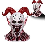 tylxayoxa Maschera Spaventosa For Halloween Con Effetti Di Sangue, Da Vampiro In Lattice Dipinto Adulti(C)