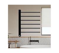 tylydmy Towel Rail Black,Wall Mounted S for Bathroom,Stainless Steel Heated Towel Rack, Drying with Intelligent Touch Screen Timer-White(Black)