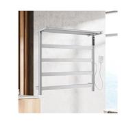 tylydmy Towel Rail Scaldasalviette Elettrico a Riscaldamento rapido, con Cablaggio Fisso, for asciugare Asciugamani e Indumenti, ripiano Superiore, Spazzolato, Filo Destro(Brushed,Right Wire)