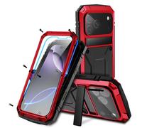 TYLYJSU Antiurto Militare Custodia per iPhone 17 PRO Max/17 Air/17 Pro/17, con Supporto Film di Vetro Indurito Magnetismo Custodia La Ricarica Wireless Cover,Rosso,17 PRO