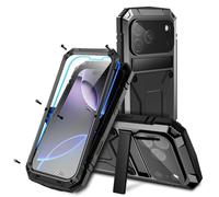 TYLYJSU Antiurto Militare Custodia per iPhone 17 PRO Max/17 Air/17 Pro/17, con Supporto Film di Vetro Indurito Magnetismo Custodia La Ricarica Wireless Cover,Nero,17 PRO