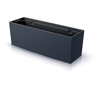 Tymar - Fioriera rettangolare alta per esterni, protezione da sguardi indiscreti, allungata, colore antracite, 39 x 18 x 20 cm