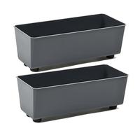 Tymar Fioriera rettangolare da interno, vaso da fiori con piedini, vaso da pianta, vaso per erbe aromatiche, 2 pezzi_SAGA ((2pack) Antracite, 37,5x17cm)