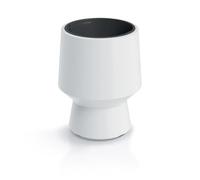 Tymar Vaso da fiori con inserto, fioriera in plastica, vaso grande (colore bianco, diametro 25 cm)