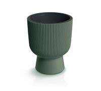 Tymar Vaso da fiori con inserto, fioriera in plastica, vaso grande (DBMIS verde foresta, ø 24 cm)