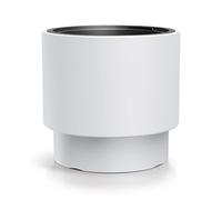 Tymar Vaso da fiori con inserto, vaso da fiori in plastica, fioriera, vaso per piante grande(Bianco HEOS,ø 30 cm)